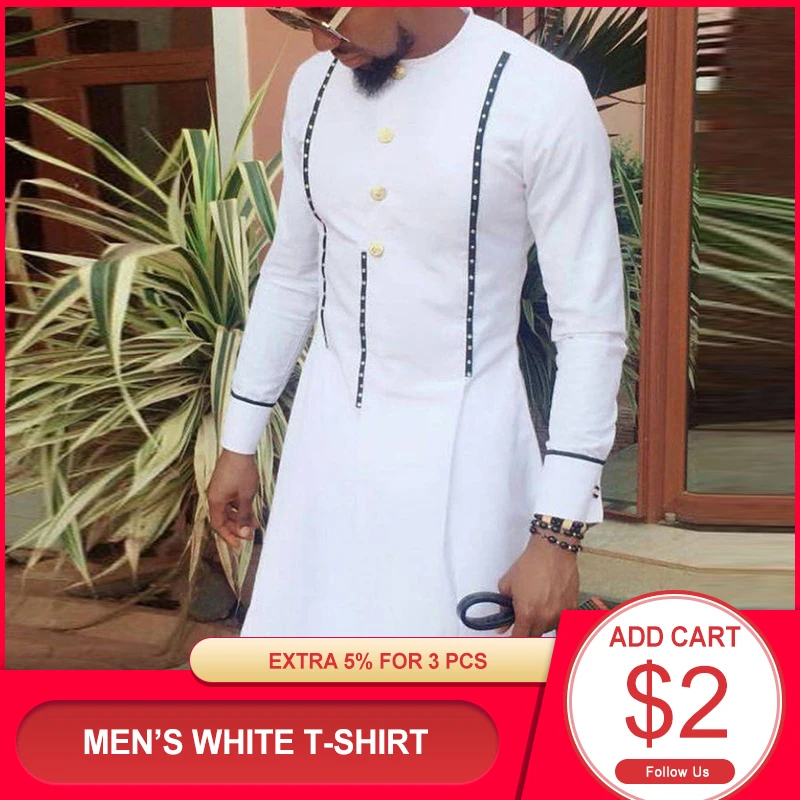 Одежда в африканском стиле Мужская футболка Дашики Традиционная Футболка топы с