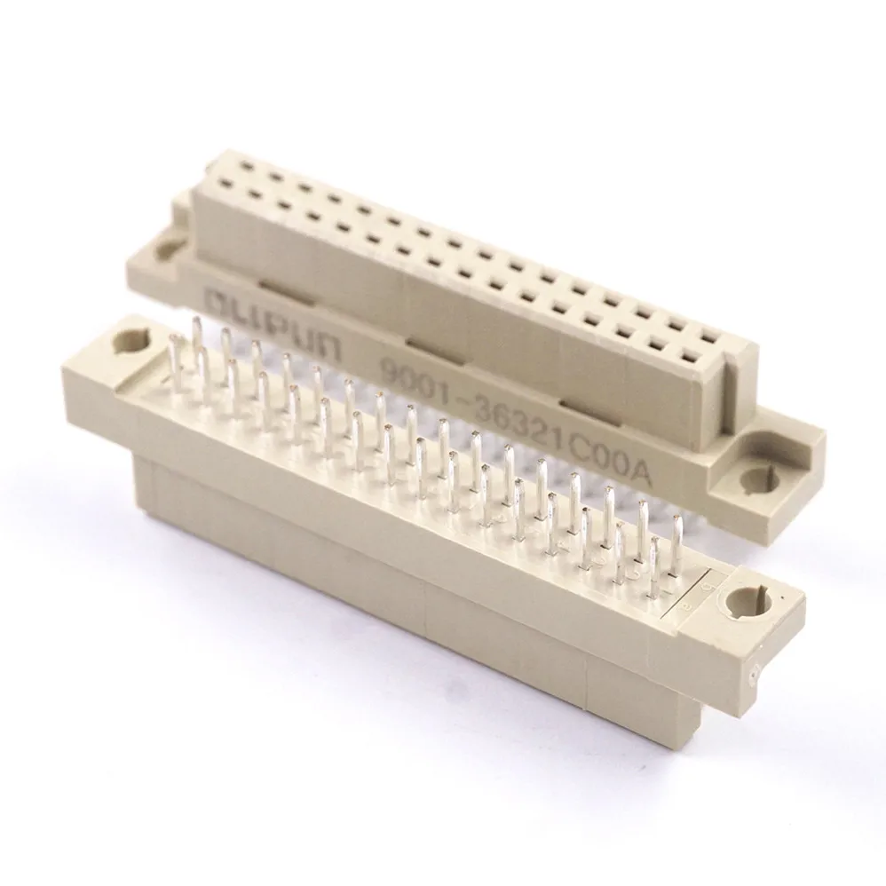 Разъем DIN 41612 двухрядный 32 положения гнездовой разъем вертикальное сквозное