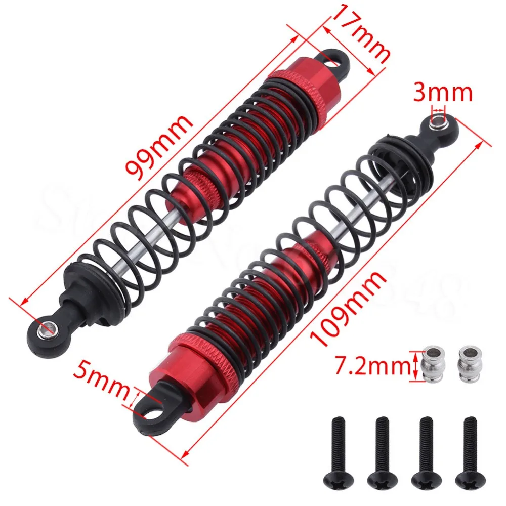 2PCS Oil Filled Alum Rear Shock Absorber Assembled For RC 1:10 Himoto E10XB E10XBL Tanto Off Road Buggy Accessories 33006 | Игрушки и