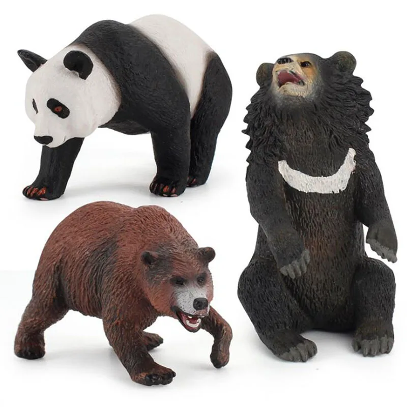 

Simulated Animal Model Figure Girl Kids Toys Cute Solid Giant Panda Brown Bear Science Education Ornaments