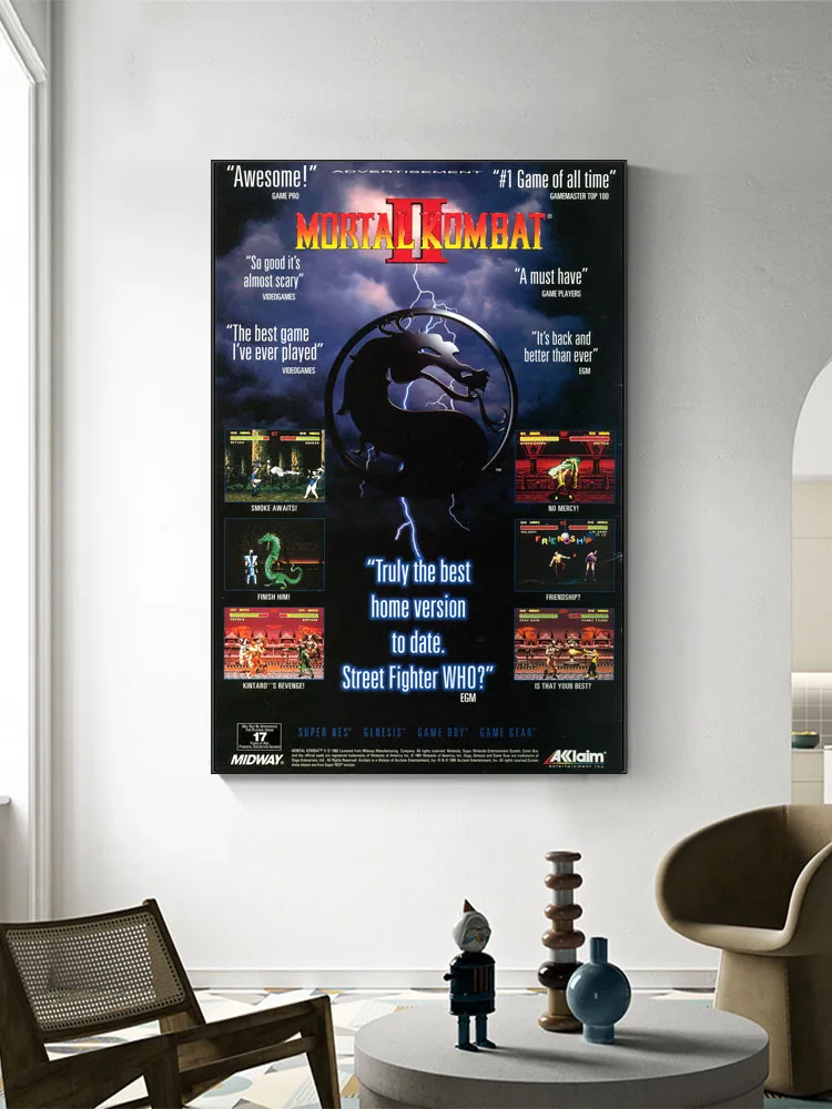 

Набор для рисования на холсте Mortal Kombat, 2 постера с принтом, картина маслом для гостиной, Современный домашний декор