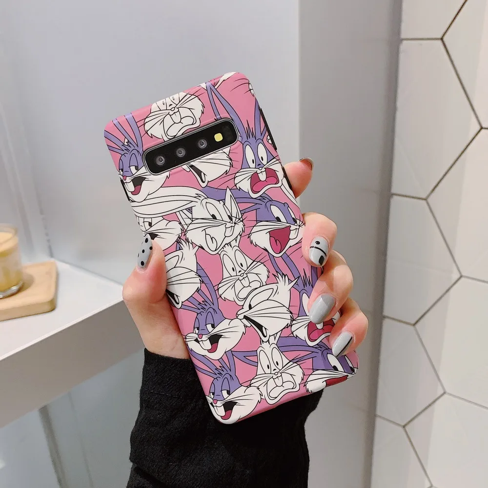 Забавные чехлы с рисунком кролика для samsung Galaxy S10 S8 S9 Plus милый мягкий чехол