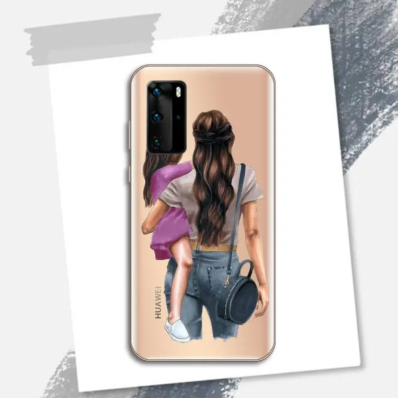 

Fashion Super Dad Mom Baby Girl Phone Case Transparent for Huawei P honor 8 10i 20 30 40 smart 2019