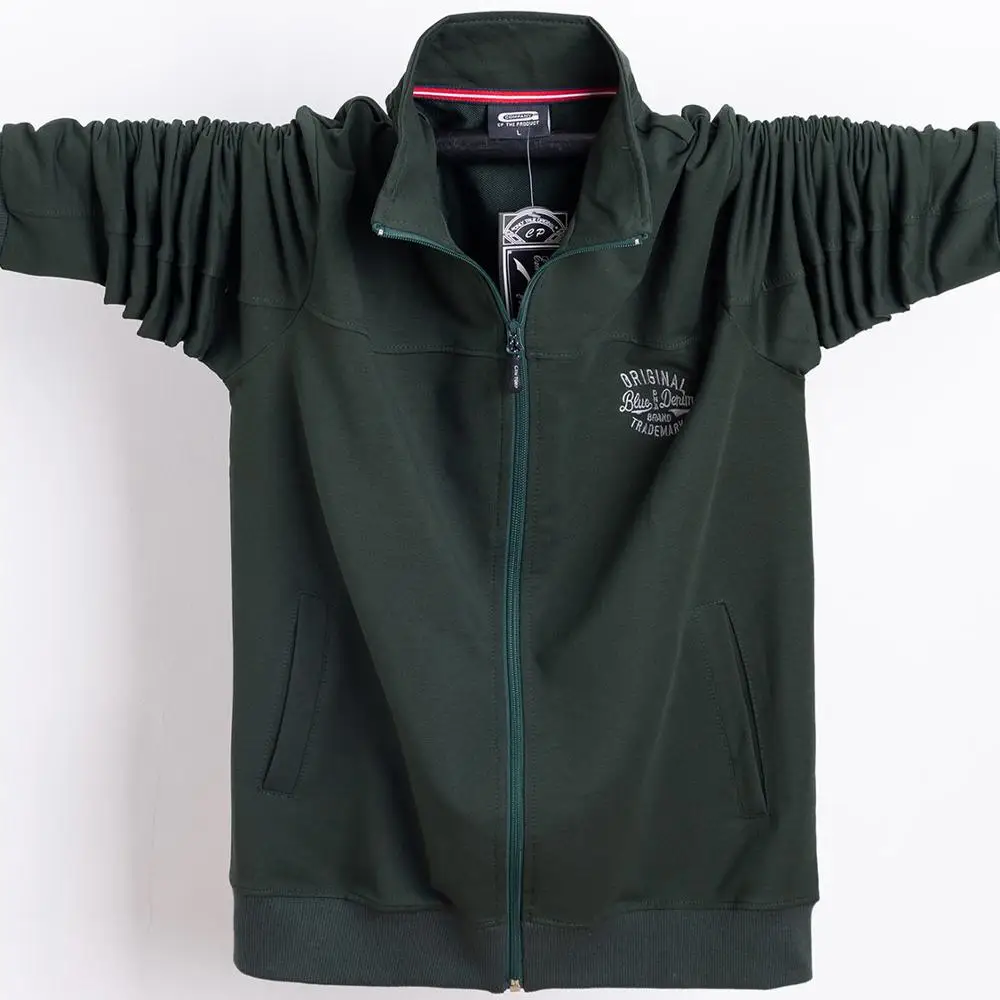 

Big & Tall Plus size 5XL 6XL stand collar men's cotton jacket Zipper Sweatshirts Oversize Hoodies Men Casual Outerwear Male Coat