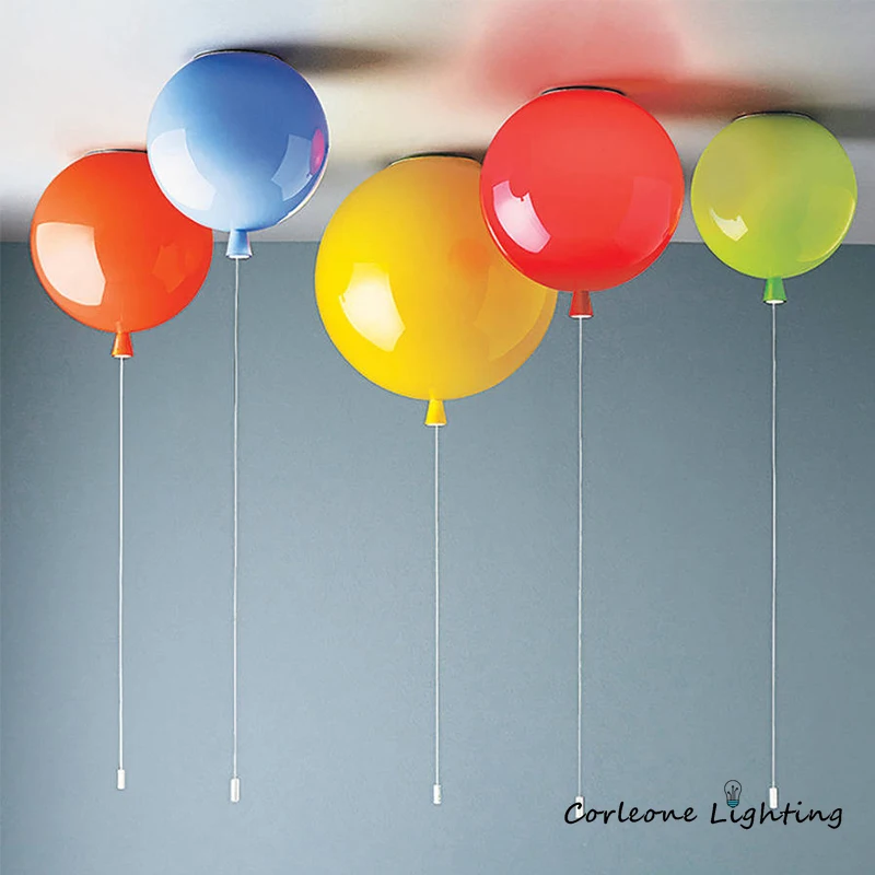 

Modern Colorful Balloon Ceiling Lamp for Bedroom Children's Room Nordic Home Decor Luminaries E27 Acrylic Ceiling Light Fixtures