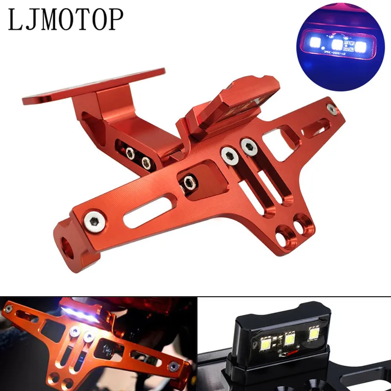 CNC мотоциклетные рамка номерного знака держатель кронштейн & светодиодный для
