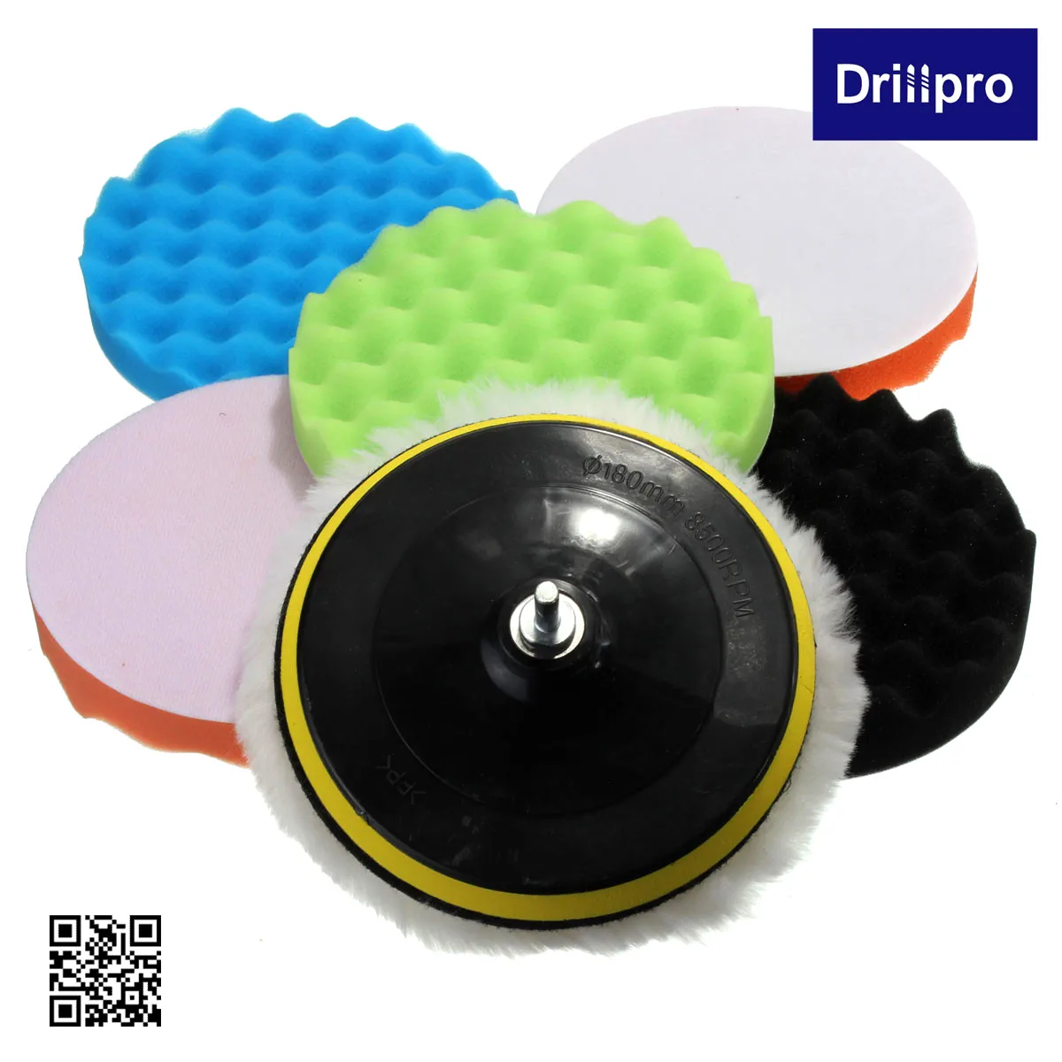 

7pcs Buffing Pad 3''5''6''7'' inch Car Sponge Polishing Pad Kit Abrasive Polisher Drill Adapter Waxing Compound Tools Accessory