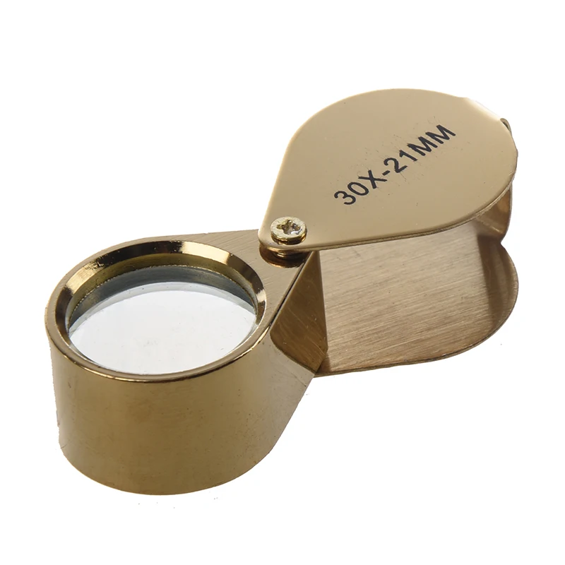 

30X 21mm Jewelry Magnifying Glass Loupe Magnifier--Golden