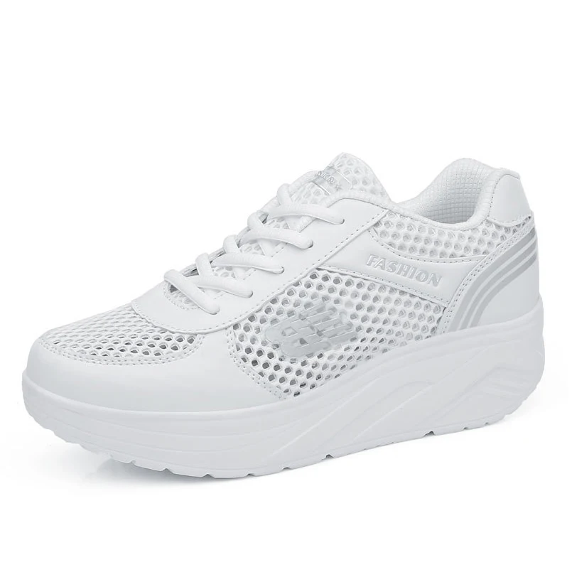 Женская спортивная обувь летние сетчатые дышащие Прогулочные кроссовки Белые
