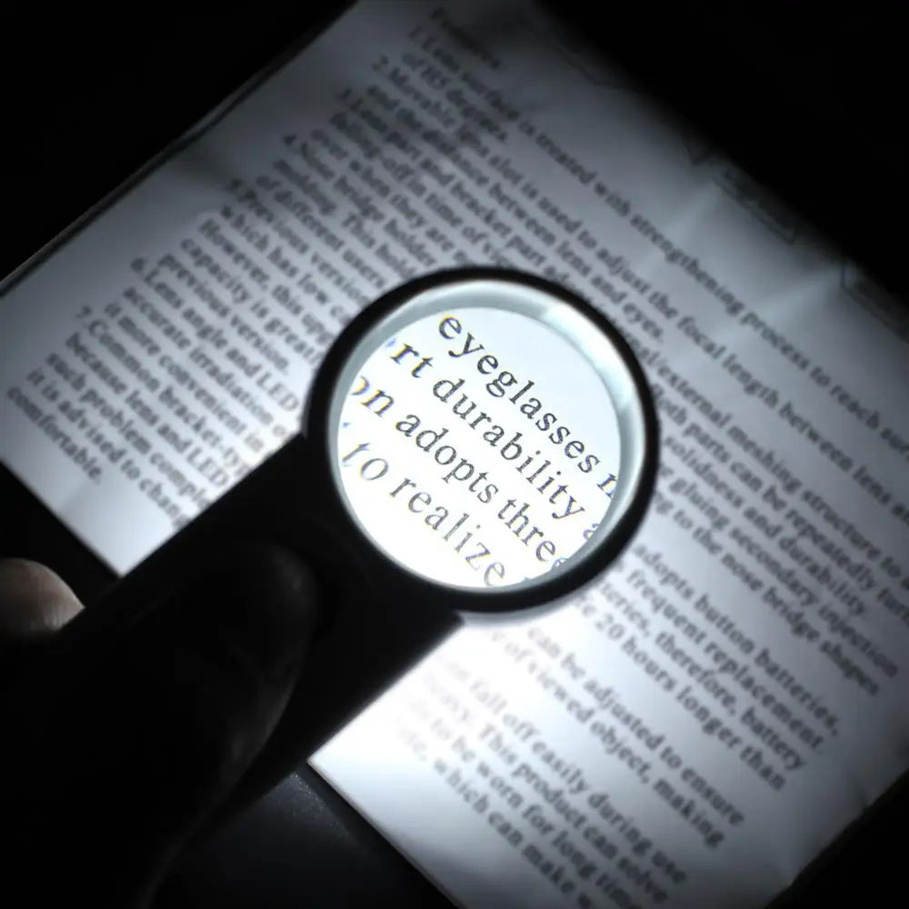 15X с ультратонкой оправой 37 мм Многофункциональный очки лупа лампа Портативный