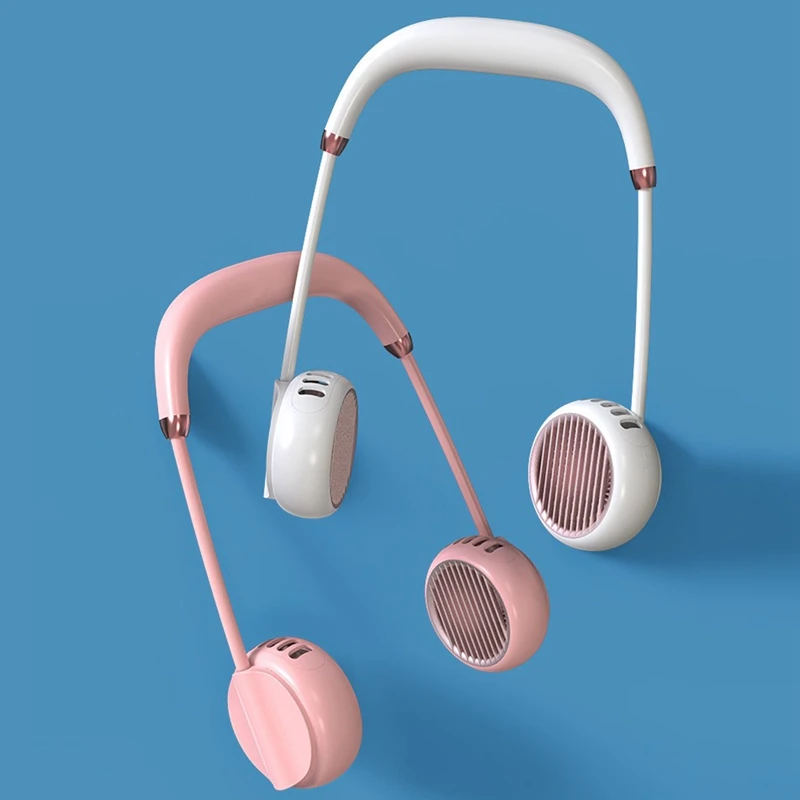 

Портативный подвесной USB-вентилятор на шею, двойной мини-вентилятор для персонального охлаждения, для занятий спортом на открытом воздухе