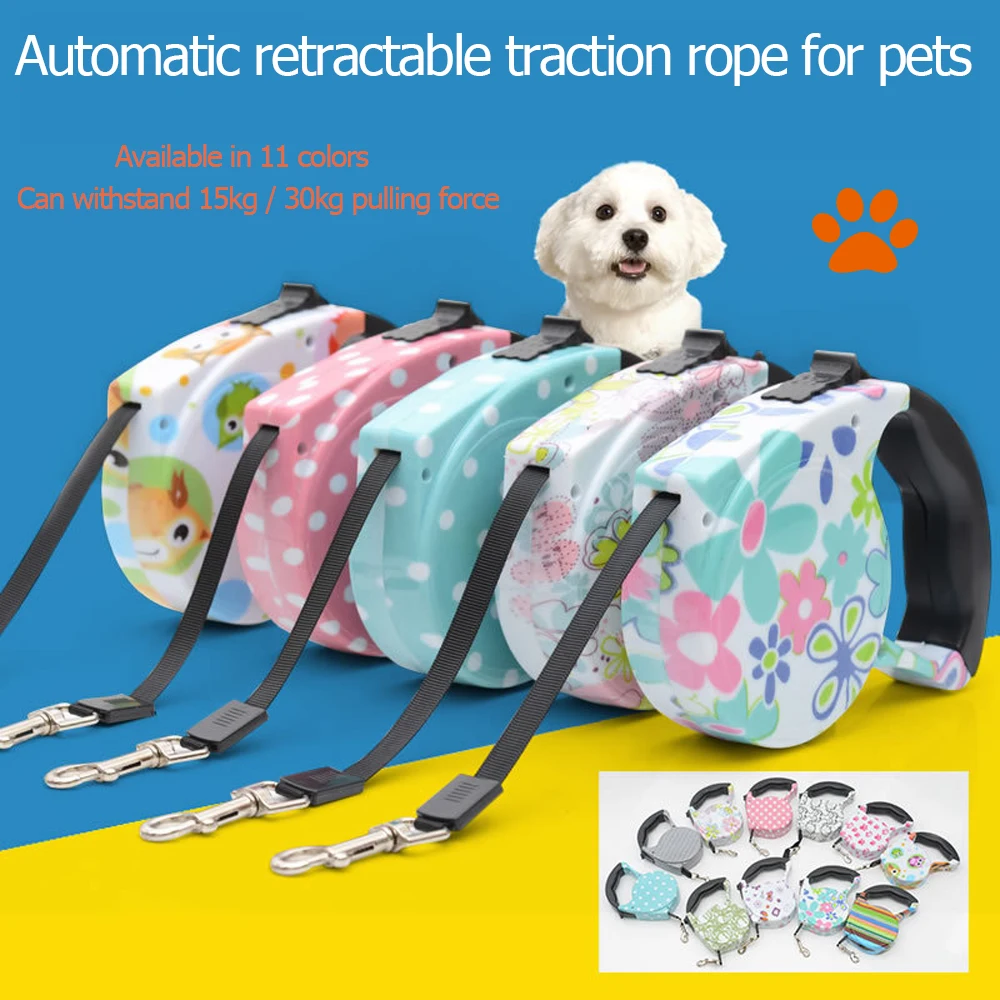 

Fashionable Stylish Cute Retractable Pet Walking Leash 16ft Colorful Automatic Extendable Traction Leash for Dogs/Cats/Pets