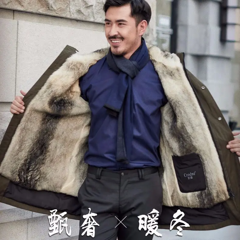 Парка BATMO мужская с подкладкой из 2020 натурального меха волка зимняя куртка 100% |