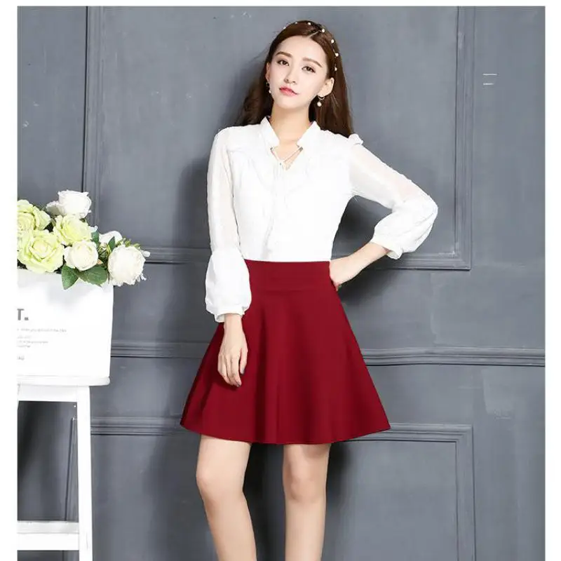 Женская плиссированная юбка в Корейском стиле однотонная облегающая мини