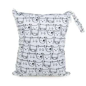 Дорожные сумки OhBabyKa для детей, многоразовые полосатые подгузники для младенцев, сухие и влажные мешки