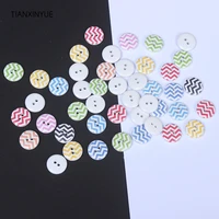 100 pcs striped button print 2 holes wooden buttons 15mm sewing scrapbooking craftsclothing accessories