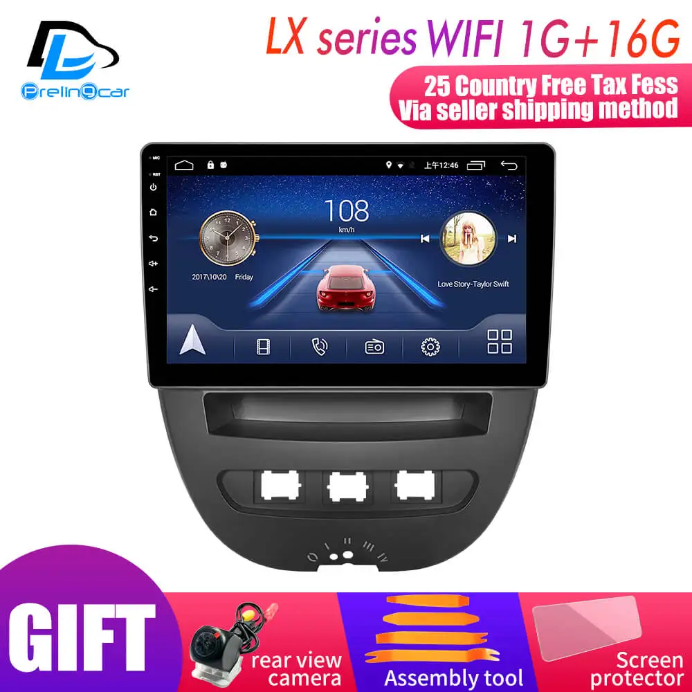 LX player 1G16G Android 9,0 автомобильная система ips сенсорный экран стерео для ≥get 107 Toyota Aygo Citroen C1 2005-2013 лет стерео - Цвет: LX player 1G16G