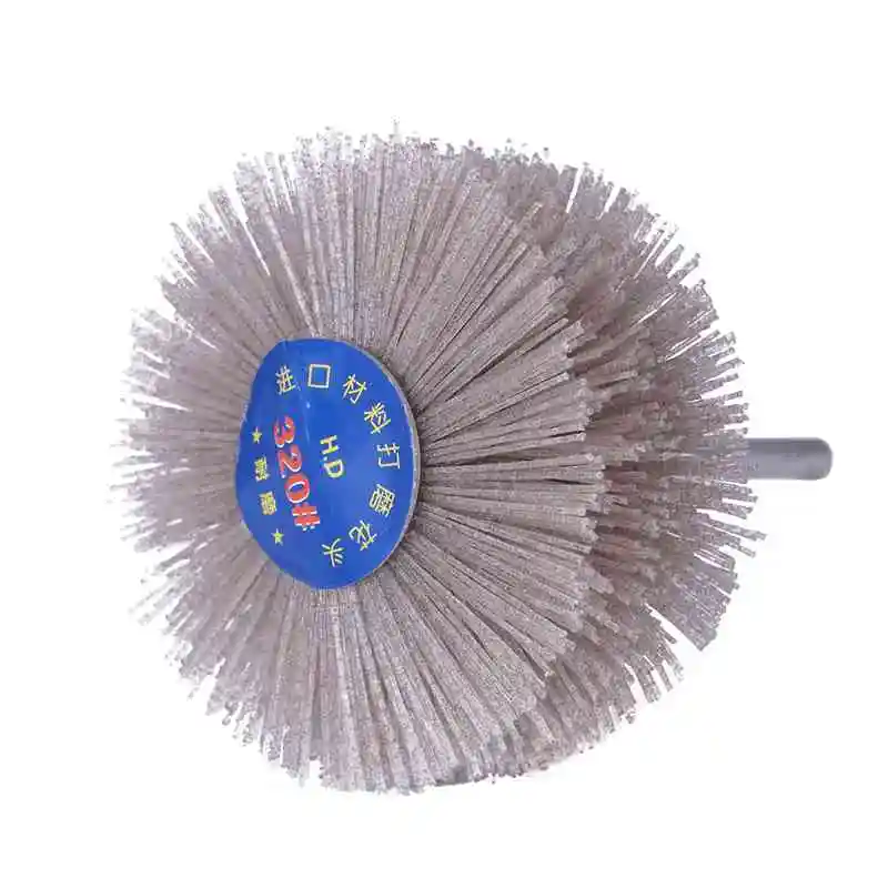 Promotion! 4 pieces(P120 P180 P240 P320) 85 x 35 6mm Drill Abrasive Wire Grinding Wheel Nylon Bristle Polishing Brush for Wood |