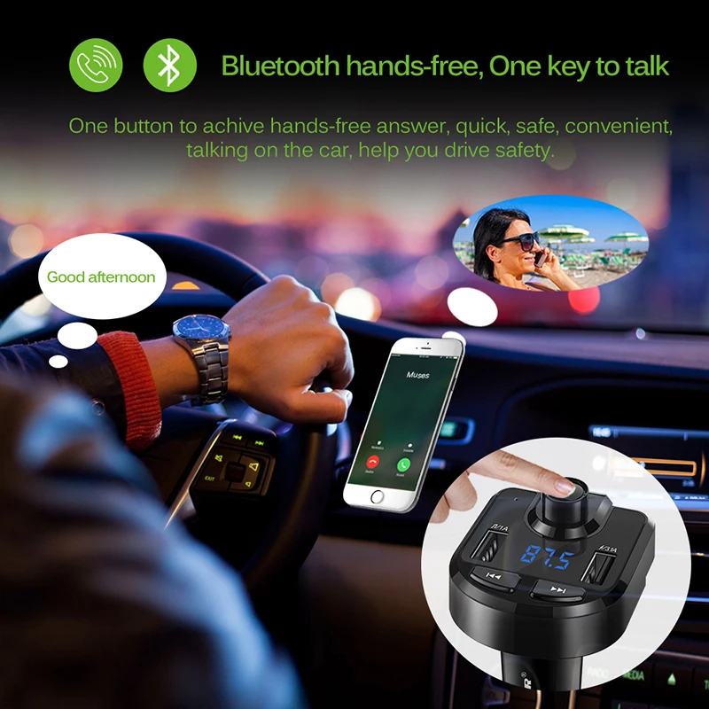 Беспроводной Bluetooth fm передатчик Onever mp3 плеер громкая связь автомобильный диск 5 В/3