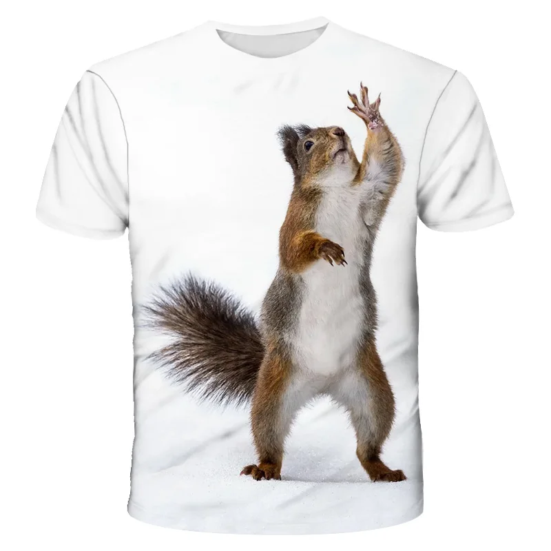 

Hot Kids Squirrel T Shirt 3D Print Shirt Animal Graphic Lovely Pattern Tops Boys Girls Squirrel Cute Tee Funny Child T-shirt Top