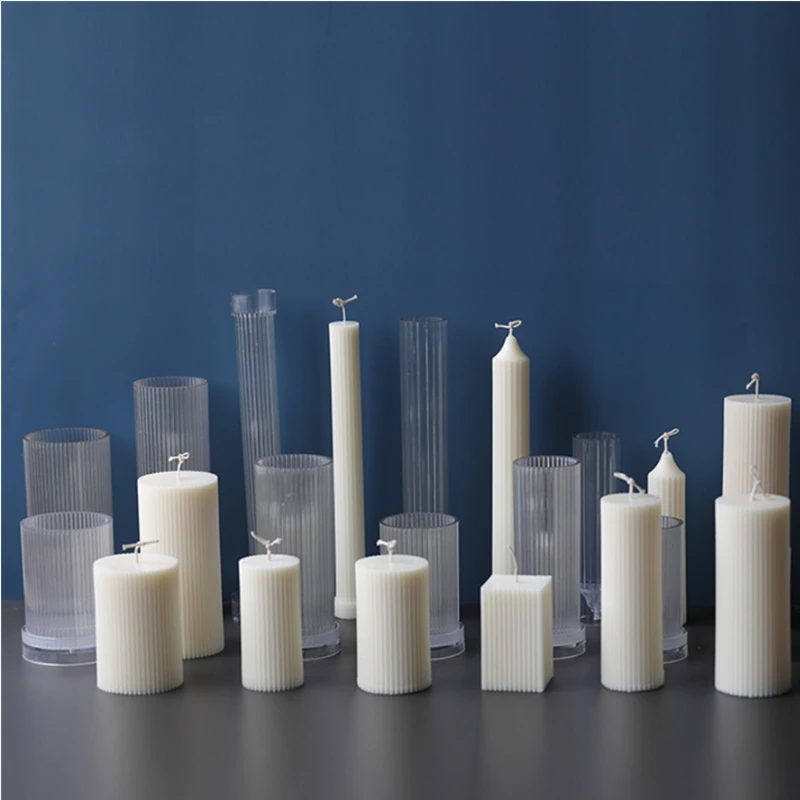 

Classical Cylinder Candle mold-Vertical Stripe Tip Candle Acrylic mold-Plastic mold for candle making-Mold for Aromatherapy cand