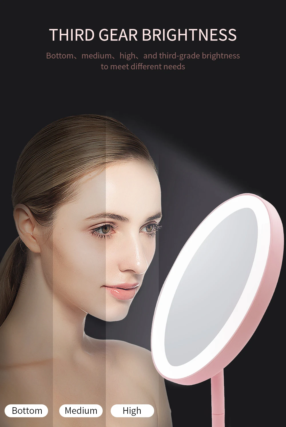 Зеркало для макияжа, Led, сенсорный экран, зеркало, стоячие зеркала, настольные зеркала, косметическое зеркало с подсветкой, макияж, Miroir