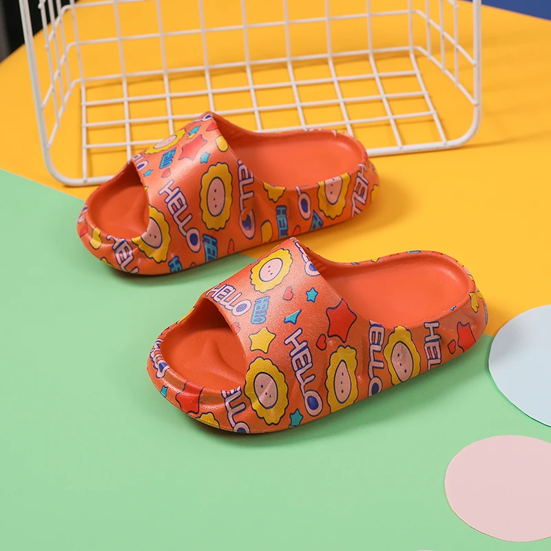 Zapatillas de verano para niños y niñas, chanclas planas con boca de pescado, sandalias de playa suaves para interiores