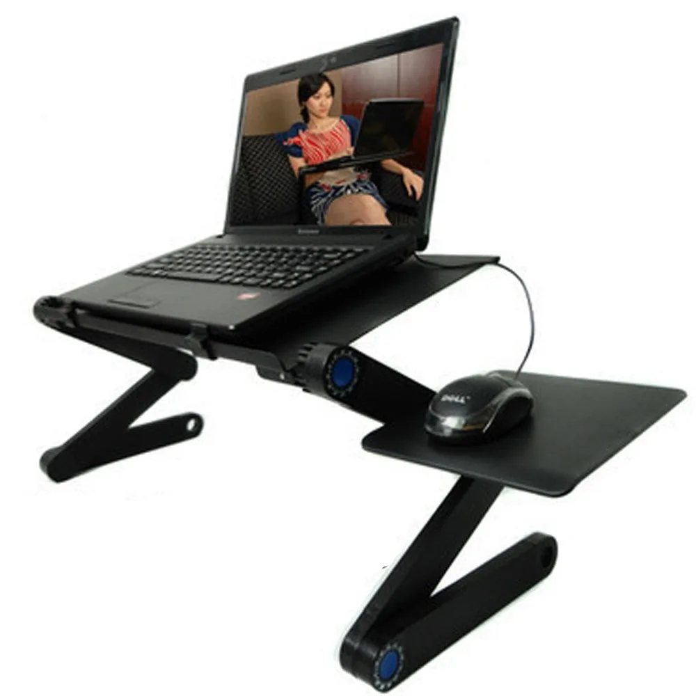 

Adjustable Laptop Desk Ergonomic Lapdesk For TV Bed Sofa Notebook Table Stand With Mouse Pad Portable Aluminum Vented Table