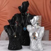 top selling mannequin resin necklace pendant earrings jewelry display black stand holder bangle watch jewelry storage