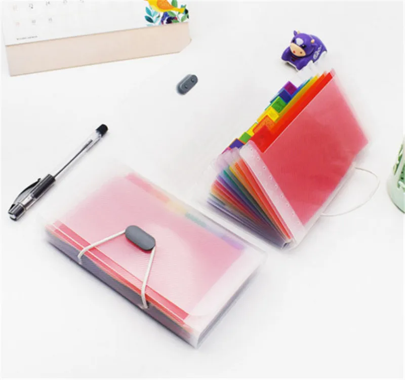 13 сетки A6 Сумка для документов милый Радужный цвет мини чеков сумка файлов Папка