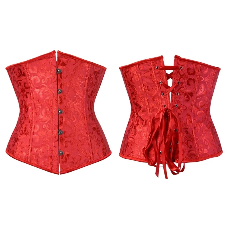 

3XUA Sexy Corset Underbust Waist Cincher Corsets Gothic Corset Top Bustier Plus Size Corpete Corselet Black White Red Blue
