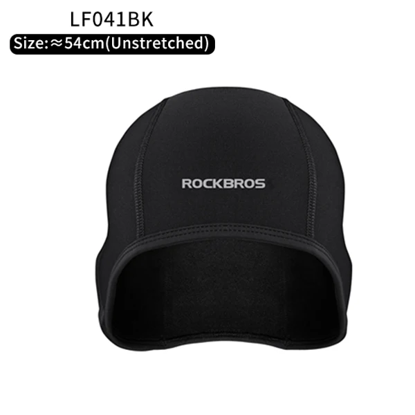 ROCKBROS теплая велосипедная Кепка Спортивная Кепка s велосипедная флисовая мужская шапка зимняя Лыжная Шапка Повязка для езды Бандана Балаклава - Цвет: LF041BK
