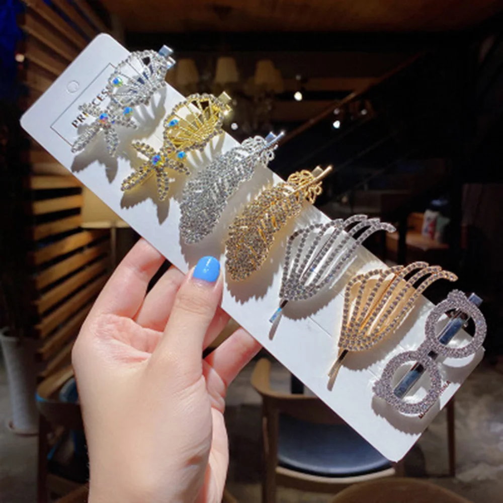 

Женская заколка для волос в стиле панк с листьями