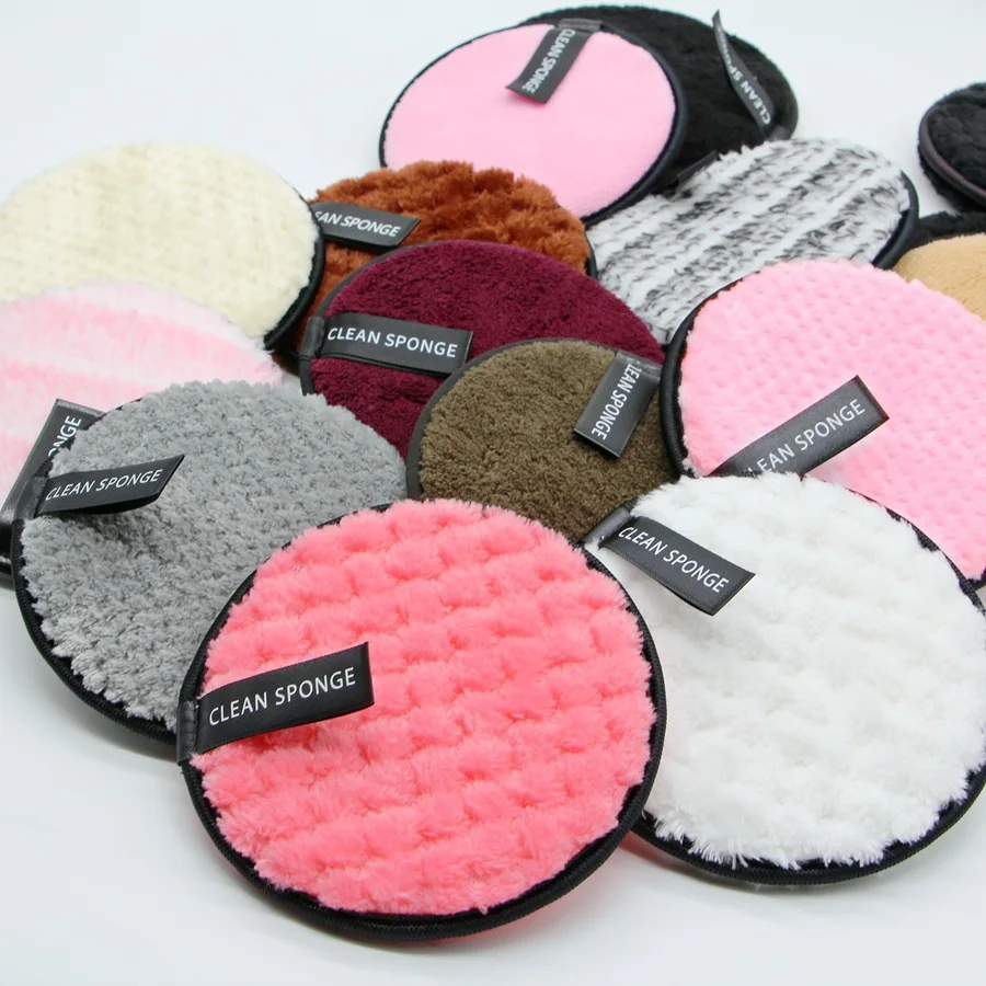 

Makeup remover pad puff circular wash water washable synthetic sponge flutter reusable makeup eraser beauty skin care