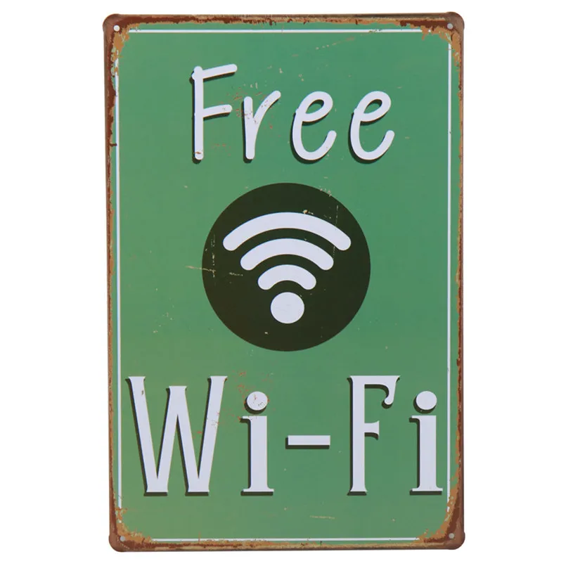 G Wifi туалет не курить настенная живопись Тинтин Ретро металлический гаражный Знак Домашний Декор оловянные знаки плакат табличка наклейки 30X20 см H74 - Color: G