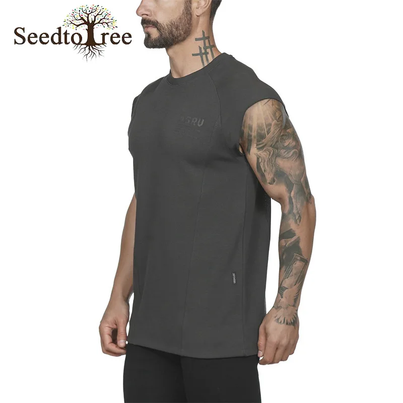

Summer Cotton Casual Men's T-shirt Round Neck Loose Large Size Sports Short Sleeved Men's T-shirt