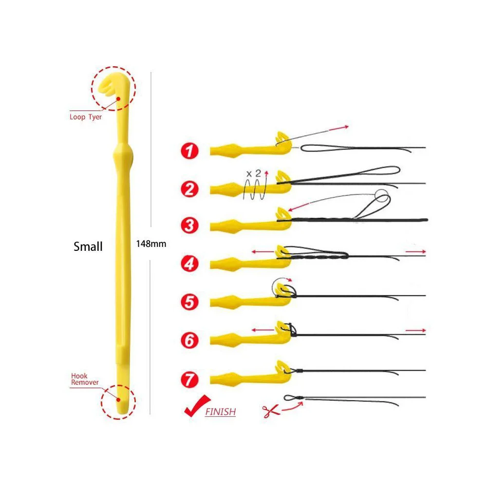 

2pcs Set Fishing Plastic Hook Hand Tools Disgorger Quick Tie Remover Knot Tyer