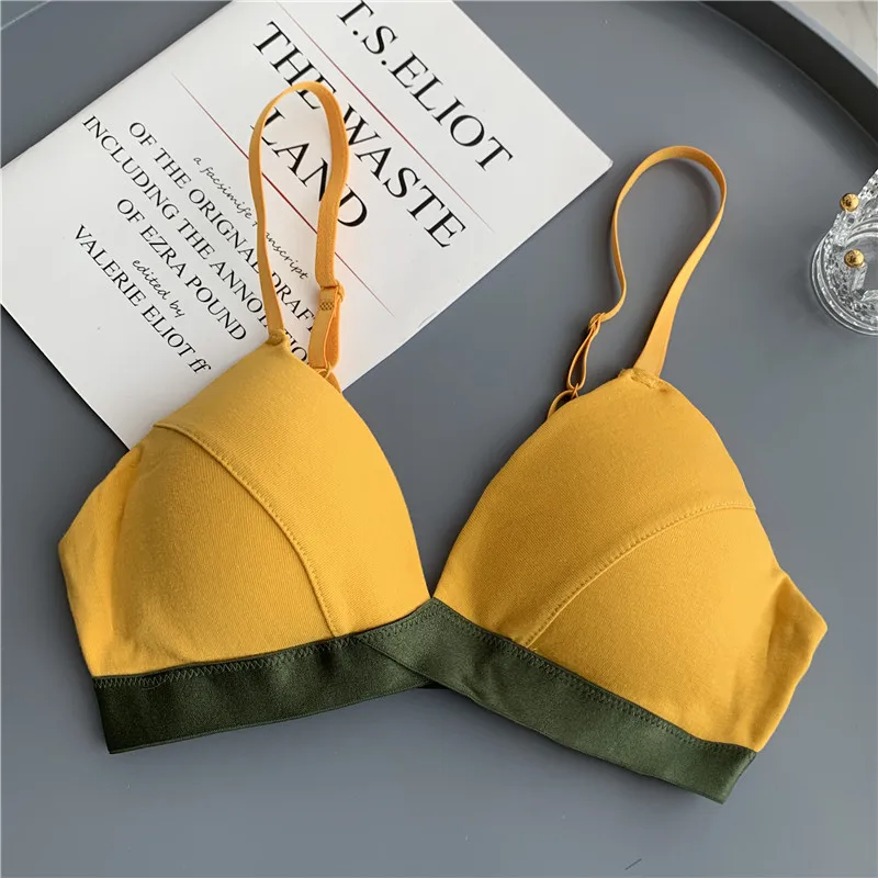 

Women's Bralette Top Cotton Bra For Women Comfort Bralet Underwear Wireless Lingerie Candy Color Brassiere Ladies Intimates Bras