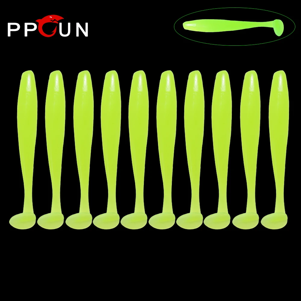 

PPGUN 10pcs/Lot Soft Lures Luminous Silicone Bait Goods for Fishing Lure Set Sea Fishing Pva Swimbait Wobblers Artificial Tackle