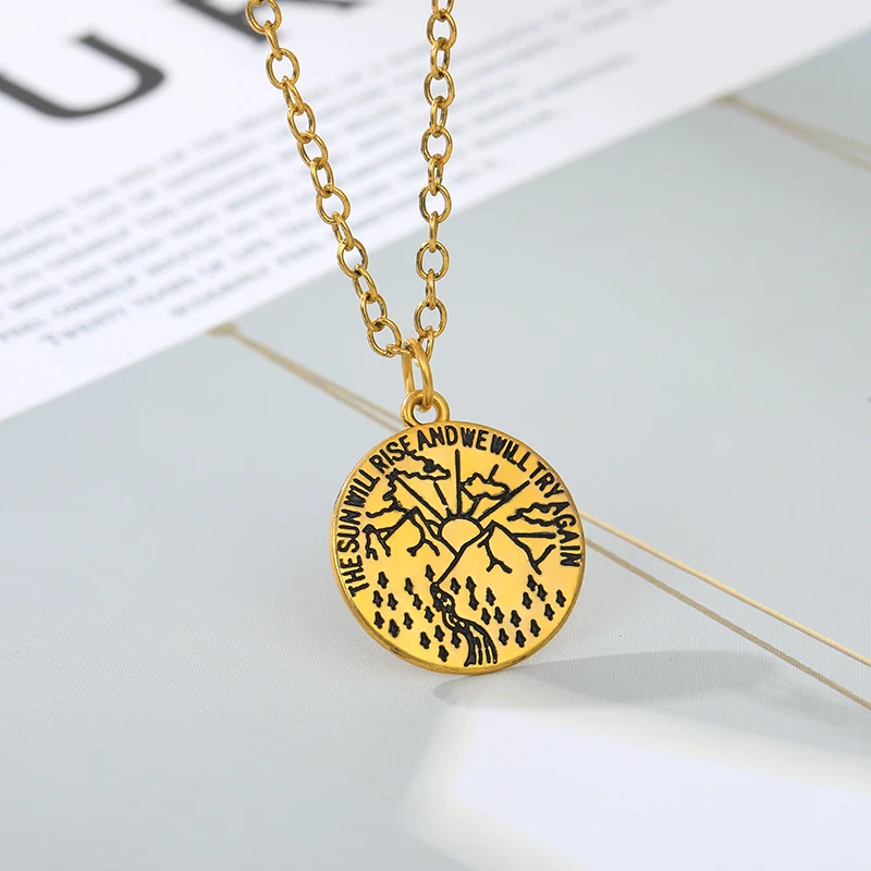 Золотой серебряный цвет нержавеющая сталь солнце поднимется и мы попробуем