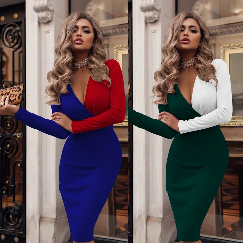 

Sexy Womens Dresses Party Night Club Dress 2021 Fashion Elegant for Wedding Bodycon Ong Sleeve Evening Dresses Birthday Outfits
