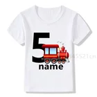 Крутая футболка для мальчиков и девочек с рисунком поезда на день рождения Детская футболка для мальчиков с днем рождения белая футболка Top1-9 для маленьких девочек