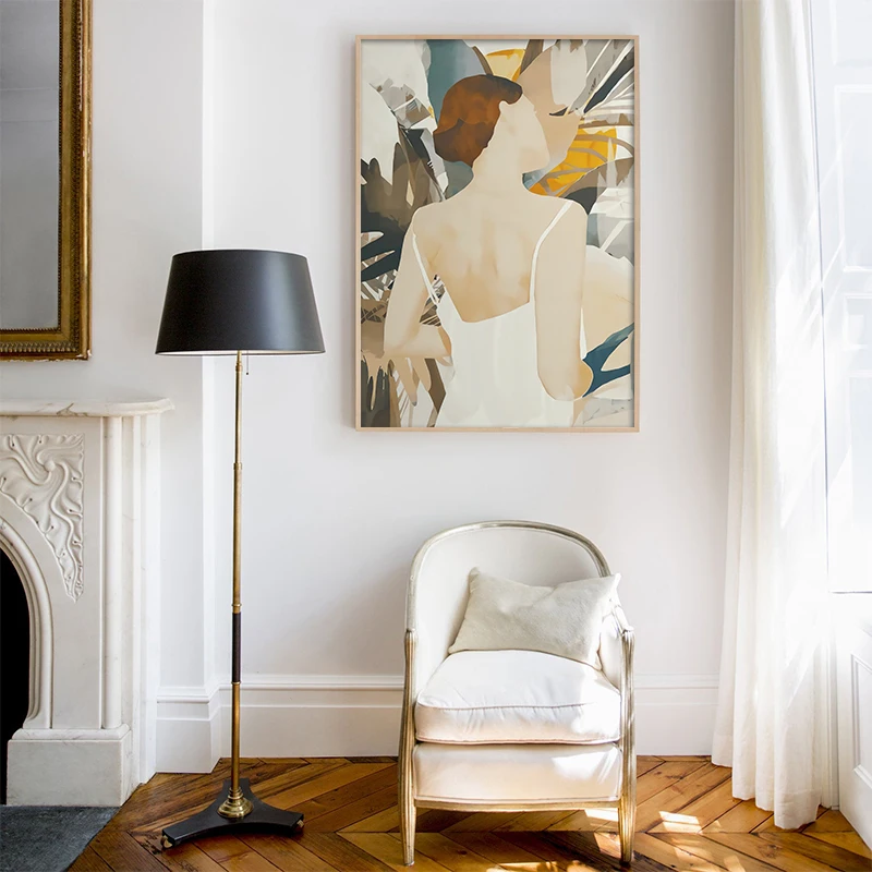 Скандинавская абстрактная модная Картина на холсте с девушкой картина маслом