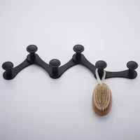 bathroom accessories silver black wall hooks sticker adhesive clothes coat hat hanger aluminum mounted wall hook viscose
