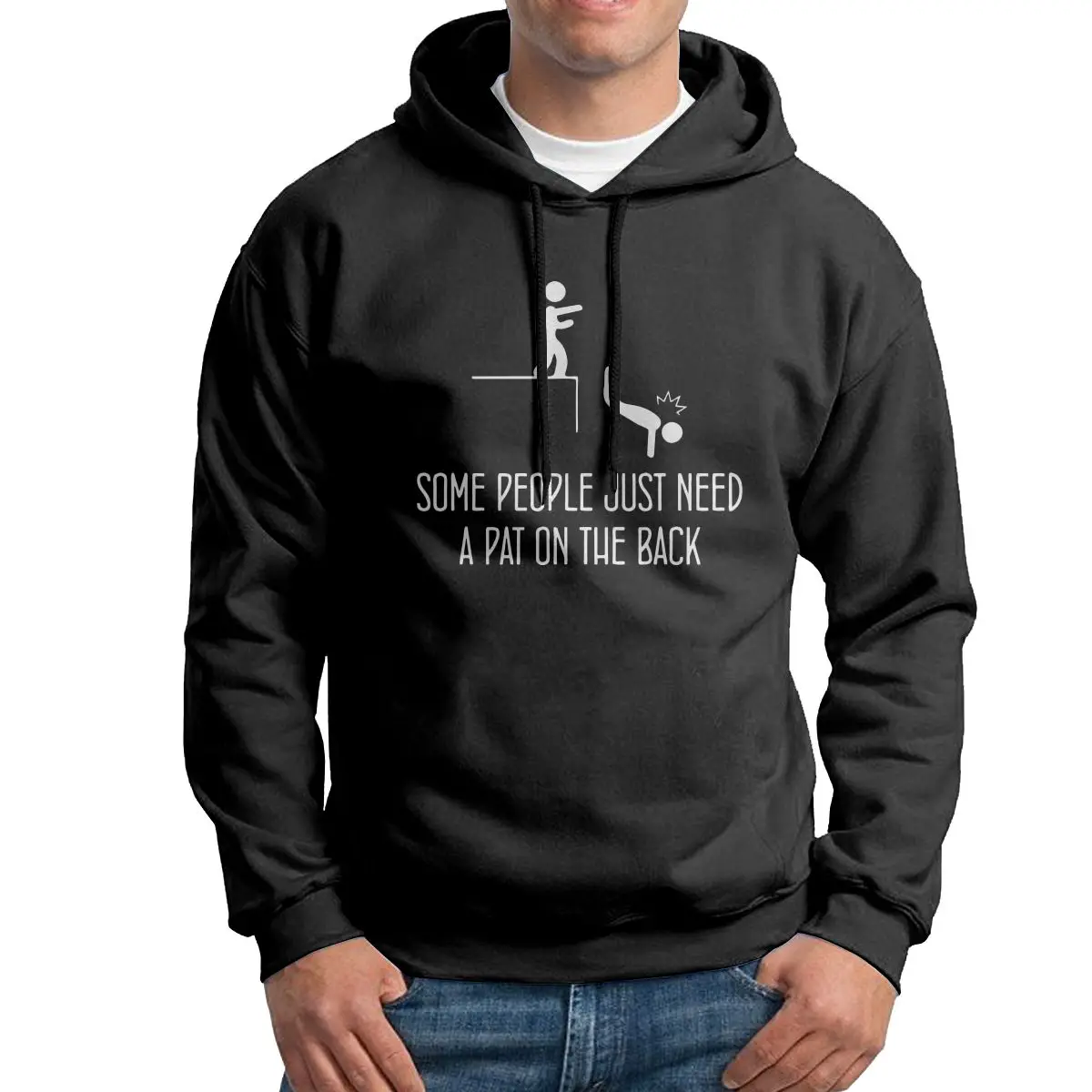 

Men Some People Just Need A High Five In The Face Hoodie Printed Cotton Hooded Sweatshirts Novelty Hoodie Shirt
