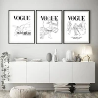 vogue magazine cover poster print fashion nordic minimalist line canvas painting wall art picture home decor living room decorat