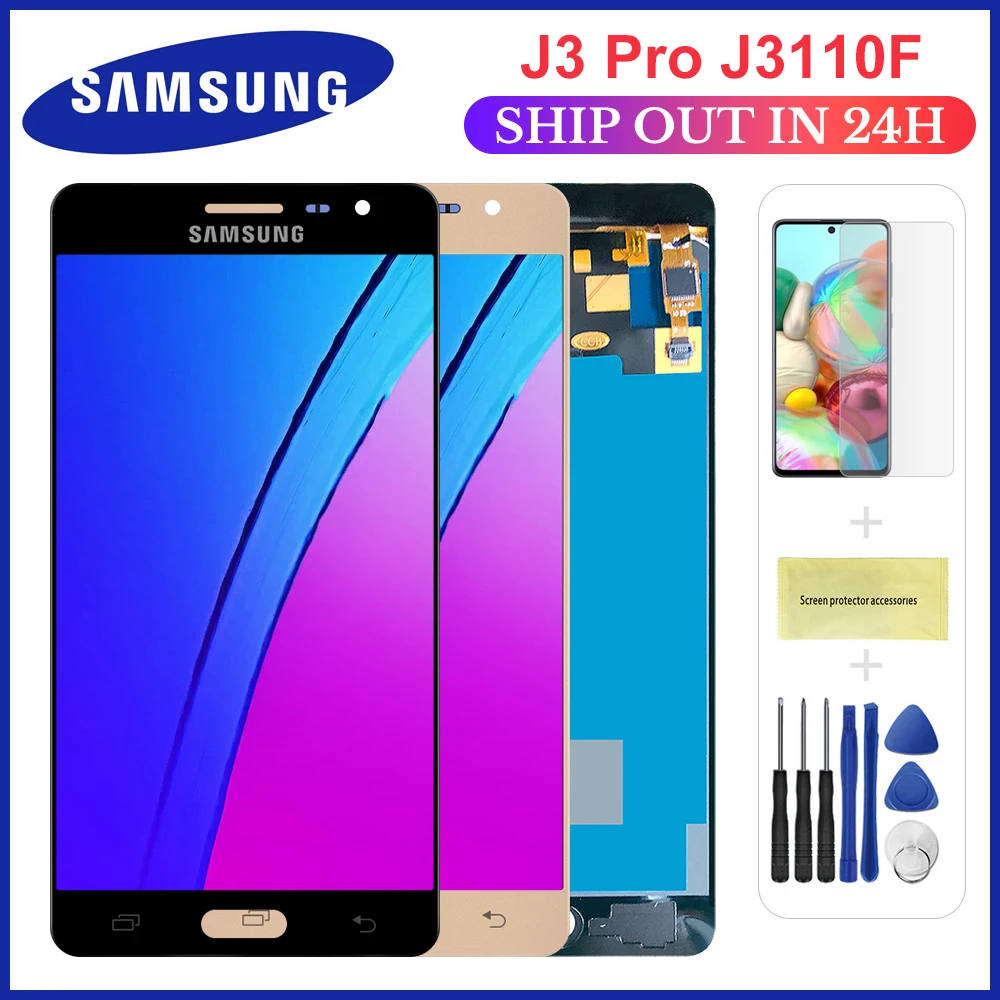 ЖК дисплей с регулировкой яркости J3110 сенсорный экран для Samsung Galaxy J3P J3 pro J3119