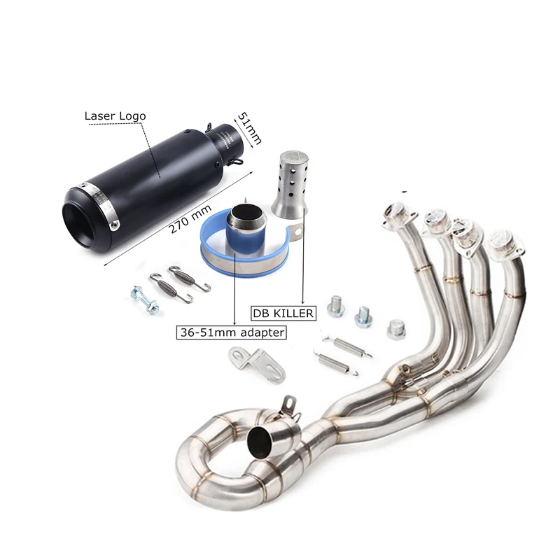 51 мм средняя труба Модифицированная глушителя мотоцикла переднего коллектора