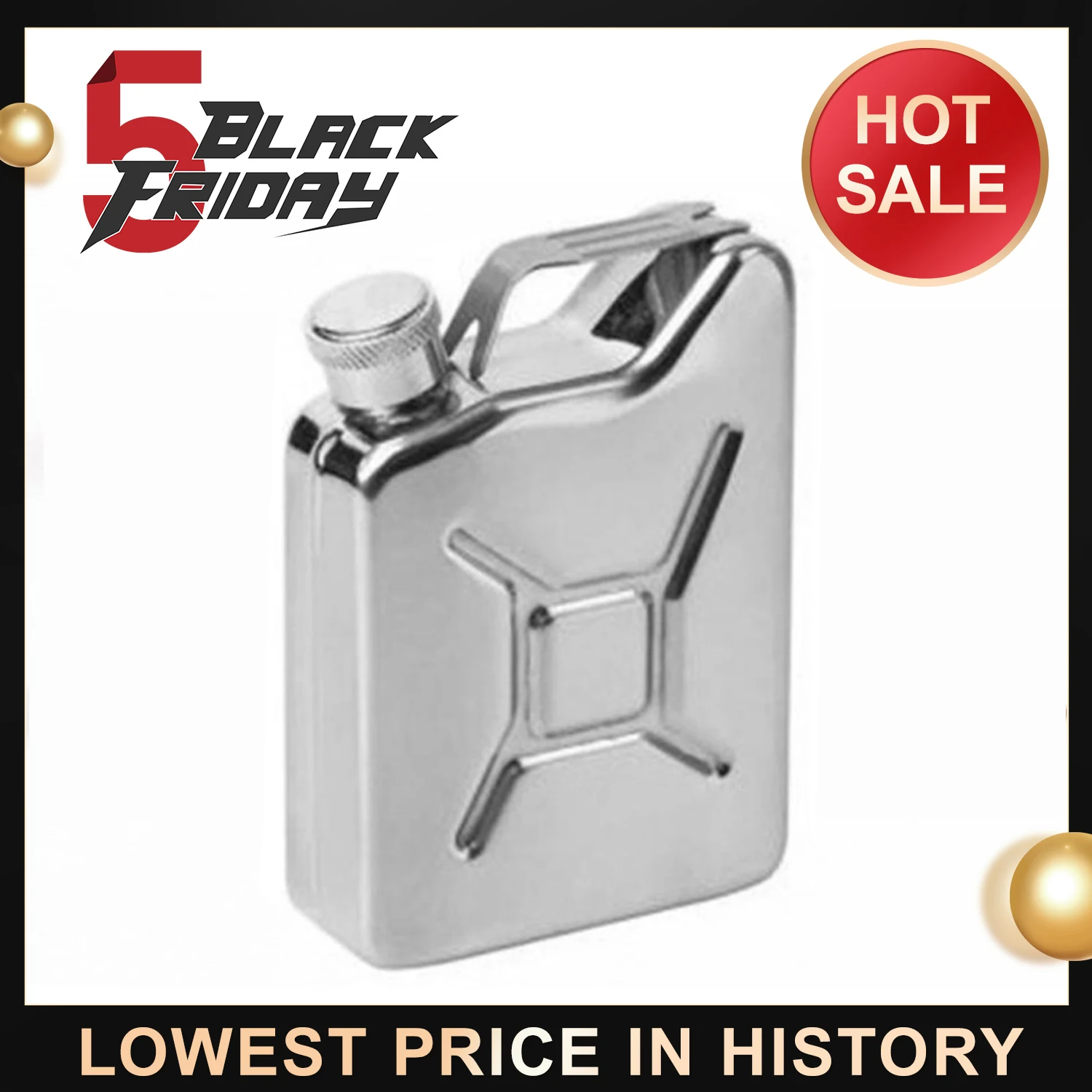 

Hot！Creative Stainless Steel Wine Pot 5 oz Jerrycan Oil Jerry Can Liquor Hip Flask