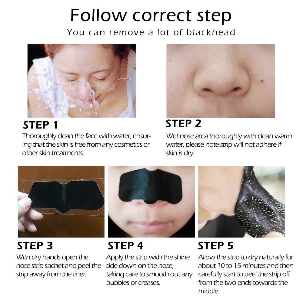 

LANBENA Bamboo Charcoal Nose Mask Face Mask Blackhead Remover Pore Strip Black Mask Peeling Acne Treatment Skin Care 10PCS
